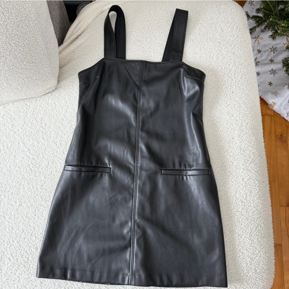 Abercrombie & Fitch Vegan Leather Black Mini Dress
